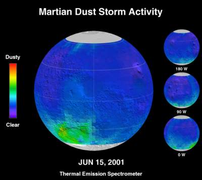 Burza pyłowa na Marsie