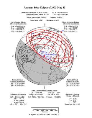 Obrączkowe zaćmienie Słońca 31 maja 2003 roku (mapa)