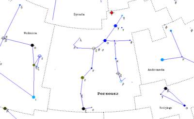 Mapka gwiazdozbioru Perseusz