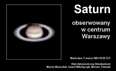 Saturn widziany z Warszawy