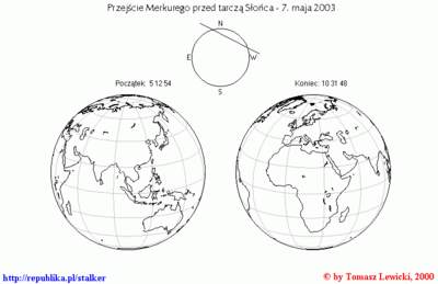 Przejście Merkurego przed tarczą Słońca - 7 maja 2003