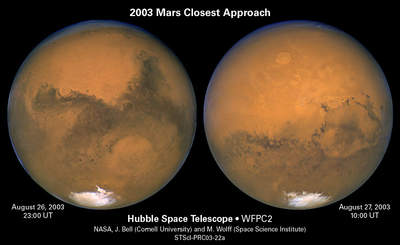 Mars z HST - dwa zdjęcia razem