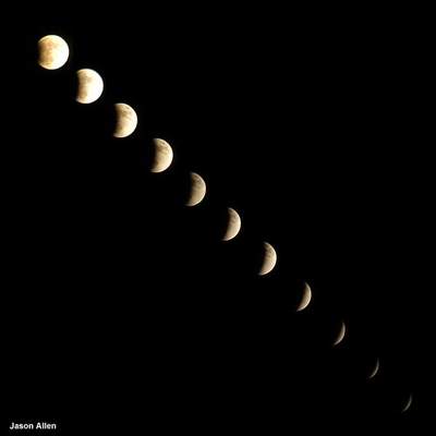 Seria zdjęć z zaćmienia Księżyca, 9 listopada 2003