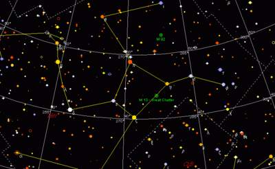 Herkules - mapa gwiazdozbioru