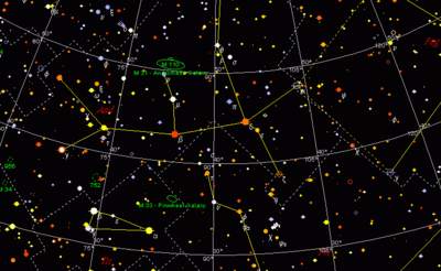 Andromeda i Trójkąt - mapa gwiazdozbiorów