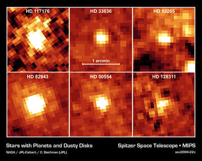 Zdjęcia dysków wokół gwiazd typu Słońca - Spitzer