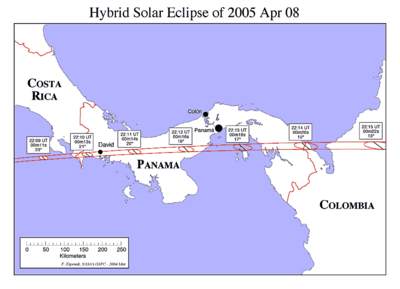 Zaćmienie Słońca 8 kwietnia 2005 - Kostaryka i Panama