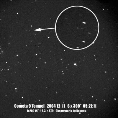 Kometa Tempel w 2004 roku