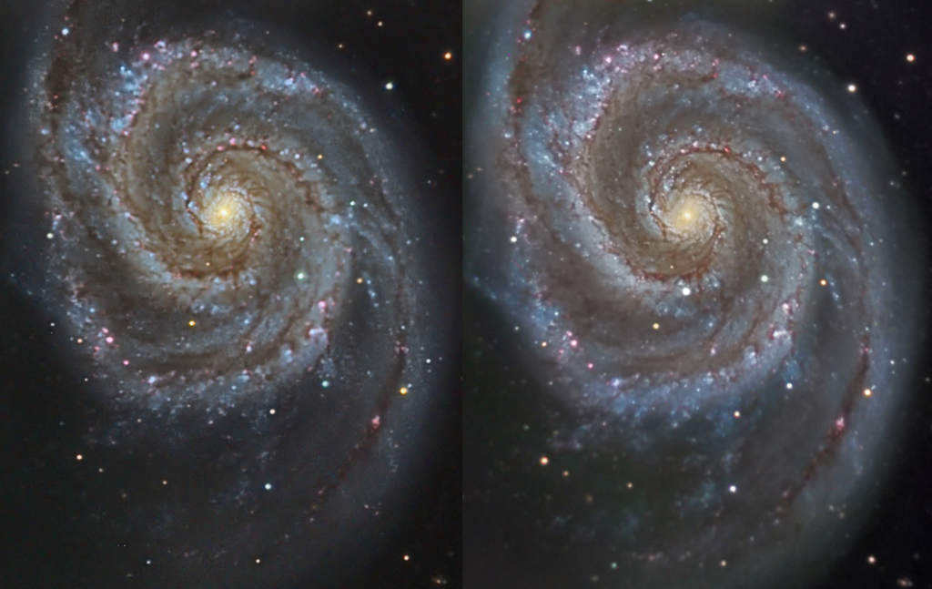M51 bez i z supernową