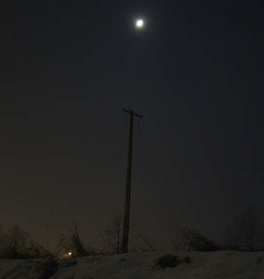Mars i Księżyc nad horyzontem 8 stycznia 2006