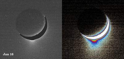 Lodowy gejzer Enceladusa (styczeń 2005)