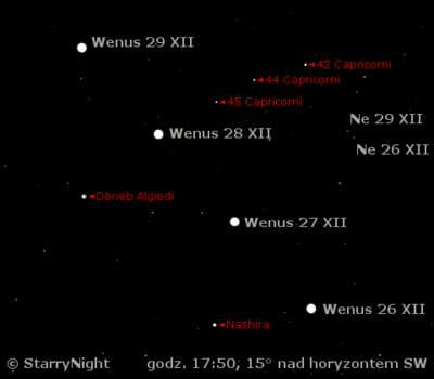 koniunkcja Wenus z Neptunem 27 grudnia 2008