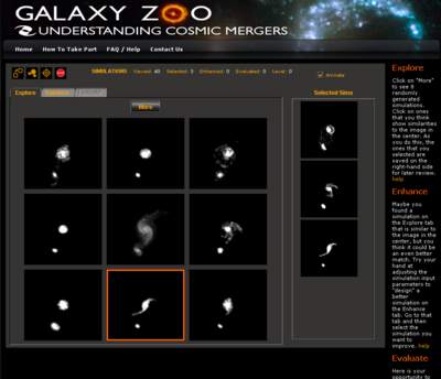 Interfejs do badania zderzeń galaktyk w Galaktycznym Zoo