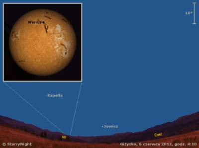 Animacja przejścia Wenus na tle Słońca 6 czerwca 2012 r.