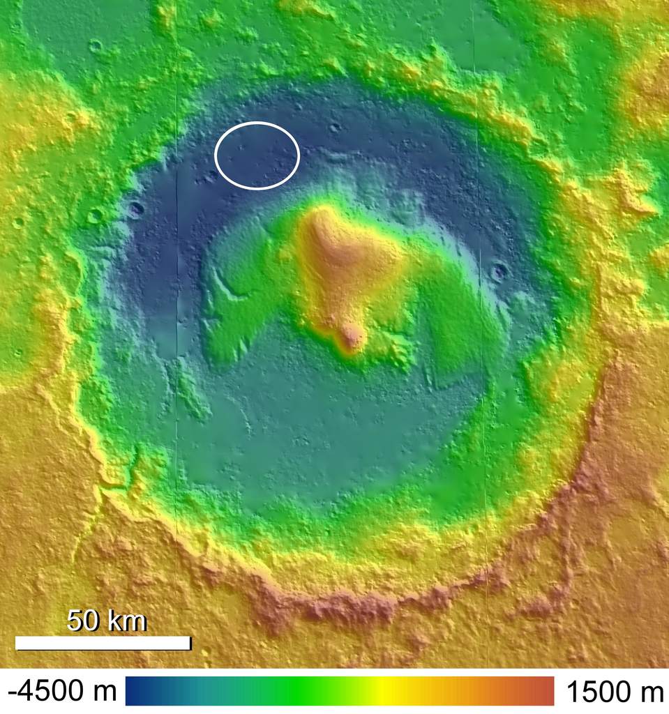 Mapa krateru Gale'a