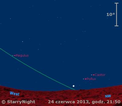 Położenie Wenus w ostatnim tygodniu czerwca 2013 r.