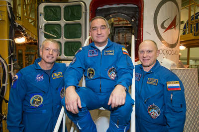 Członkowie 39. Ekspedycji na ISS, przygotowani do startu