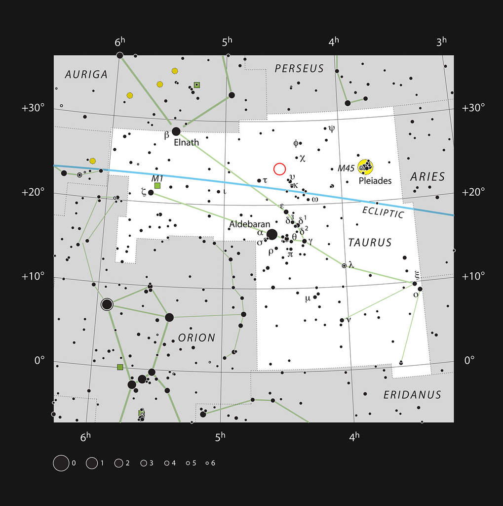 Gwiazdozbiór Byka i układ podwójny HK Tauri
