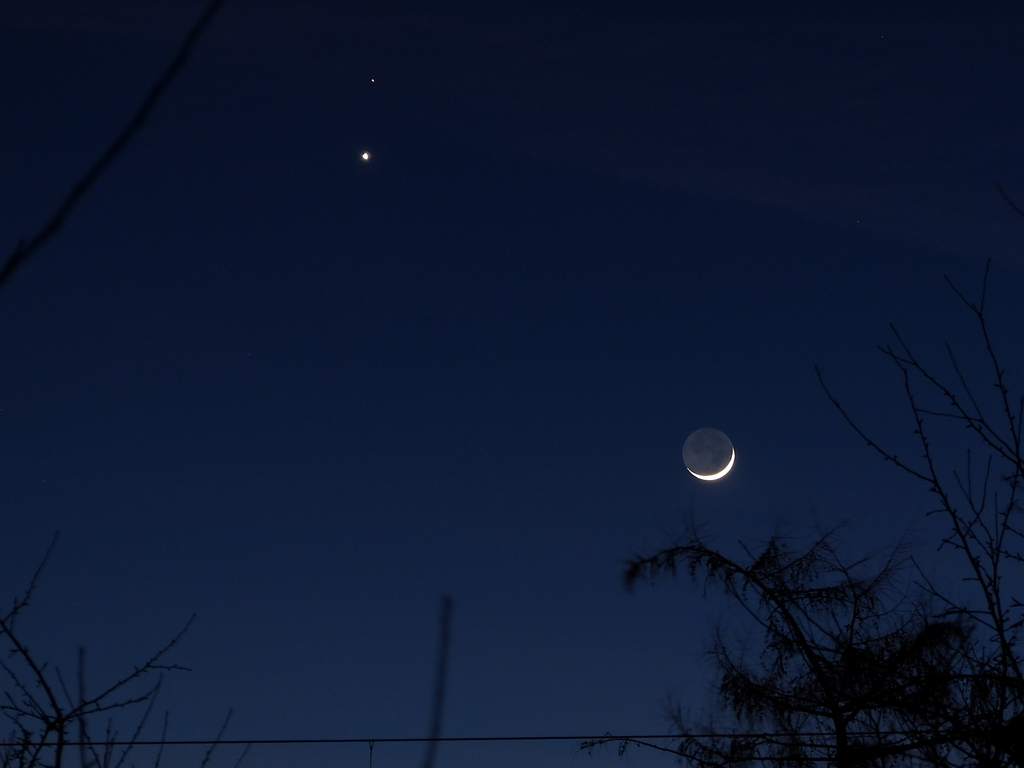 Księżyc, Wenus, Mars, 20 lutego 2015