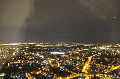Po sesji referatowej, na koniec dnia wyjechaliśmy na 49. piętro Sky Tower i podziwialiśmy nocny Wrocław.