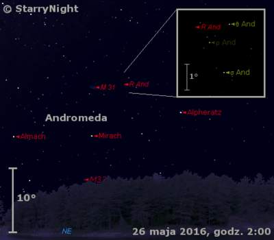 Położenie gwiazdy R And w czwartym tygodniu maja 2016 r.