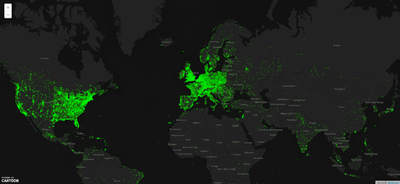 Mapa użytkowników Zooniverse