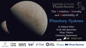 Dr. Edward Gillen - The evolution, diversity and habitability of planetary systems @ Pfizer Lecture Theatre, Chemistry Department
