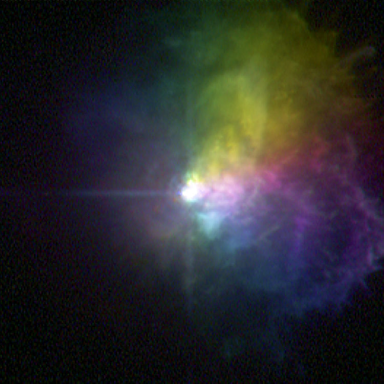 Barwna ilustracja VY Canis Majoris