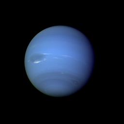 Ciemnoniebieski Neptun na czarnym tle