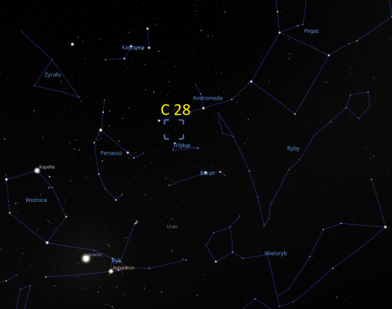 Położenie obiektu Caldwell 28 na niebie.