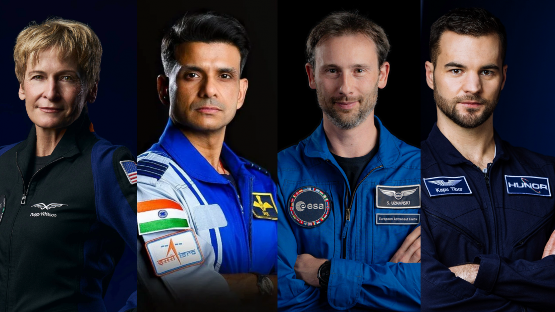 Zestawienie zdjęć astronautów misji Ax-4.