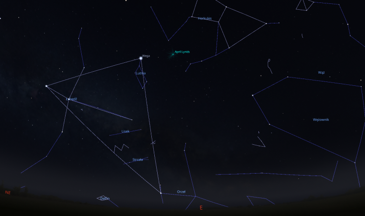 Fragment mapy nocnego nieba.