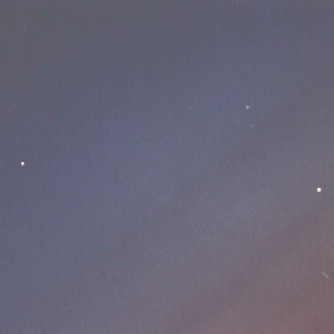 Saturn, Mars i Jowisz w kwietniu 2000 roku