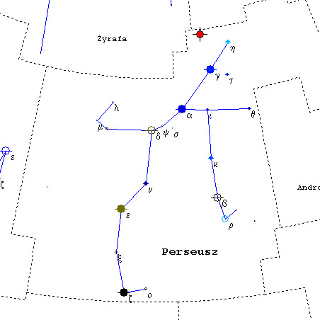 Mapka gwiazdozbioru Perseusz