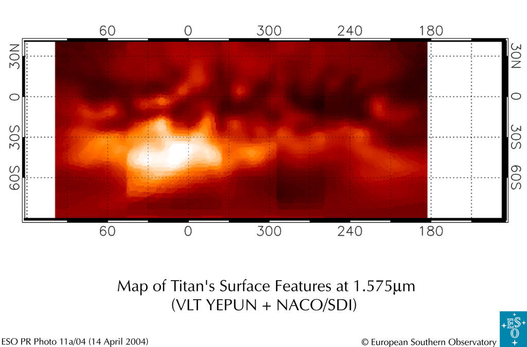 Mapa powierzchni Tytana z ESO