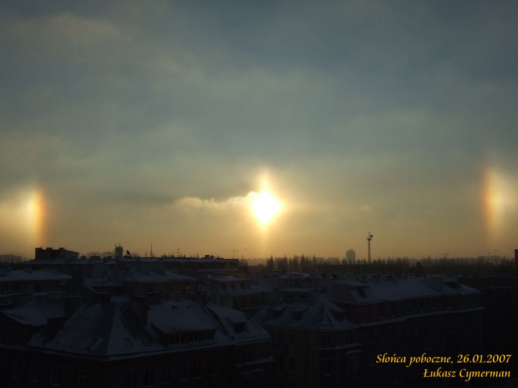 Słońca poboczne, zdjęcie wykonane przez czytelnika