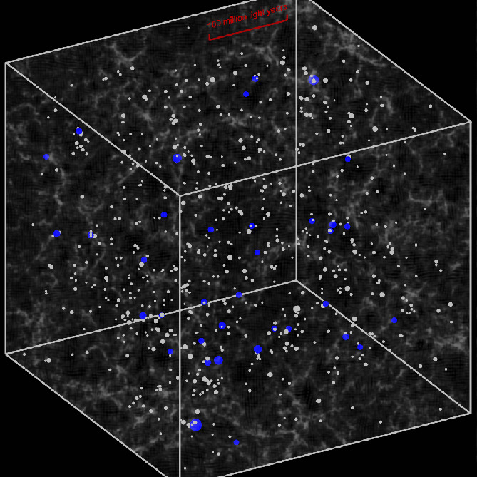 Mapa rozmieszczenia przestrzennego kwazarów i ciemnej materii  z SDSS