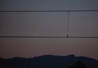 Wenus nad zachodnim horyzontem (z motywem kolejowym)