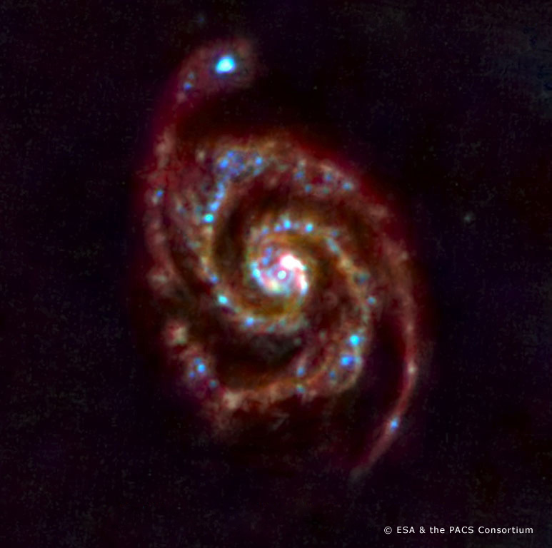 M51 w dalekiej podczerwieni