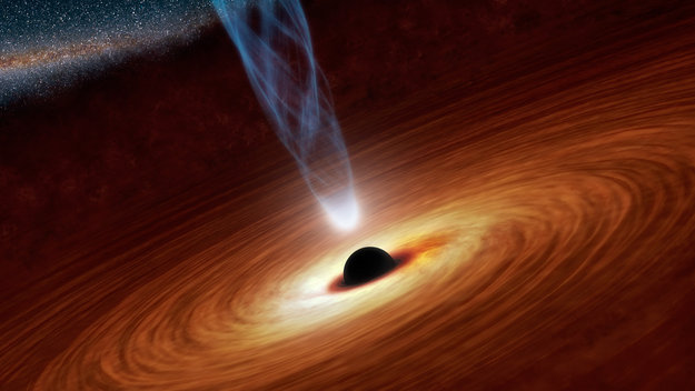 Wizja artystyczna rotującej czarnej dziury