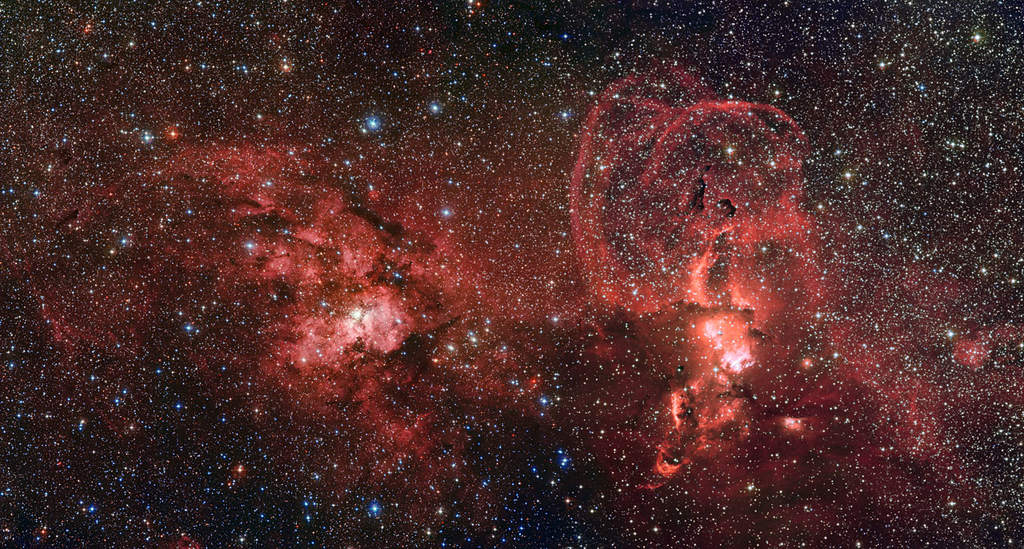 Dwa obszary powstawania gwiazd – NGC 3603 i NGC 3576