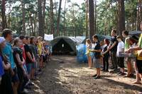 Obóz dla starszych 2014: zbiórka na podwieczorek