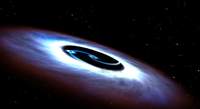 Wizja artystyczna binarnej czarnej dziury znajdującej się w centrum najbliższego kwazara Ziemi, Markarian 231.