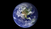 Widok na Ziemię. Zdjęcie pochodzi z wielospektralnego skanera optyczno-mechanicznego satelity Terra.